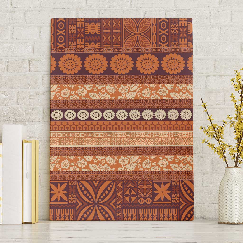 Fiji Marau na Kerisimasi Canvas Wall Art Gold Tapa Masi Inspired Christmas - Polynesian Pride
