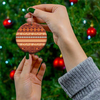 Fiji Marau na Kerisimasi Ceramic Ornament Gold Tapa Masi Inspired Christmas LT9 - Polynesian Pride