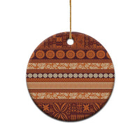 Fiji Marau na Kerisimasi Ceramic Ornament Gold Tapa Masi Inspired Christmas LT9 - Polynesian Pride