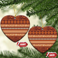 Fiji Marau na Kerisimasi Ceramic Ornament Gold Tapa Masi Inspired Christmas LT9 Heart Gold - Polynesian Pride