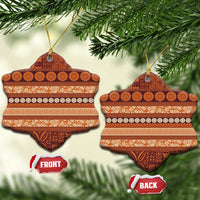 Fiji Marau na Kerisimasi Ceramic Ornament Gold Tapa Masi Inspired Christmas LT9 Snow Flake Gold - Polynesian Pride