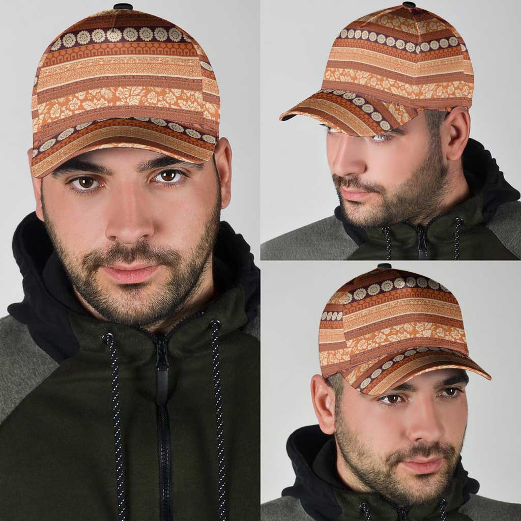 Fiji Marau na Kerisimasi Classic Cap Gold Tapa Masi Inspired Christmas - Polynesian Pride