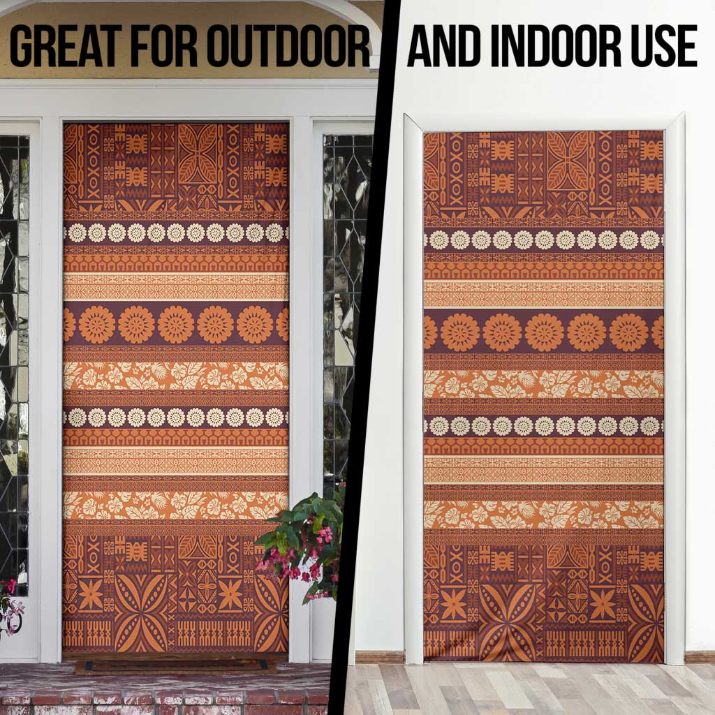 Fiji Marau na Kerisimasi Door Cover Gold Tapa Masi Inspired Christmas - Polynesian Pride