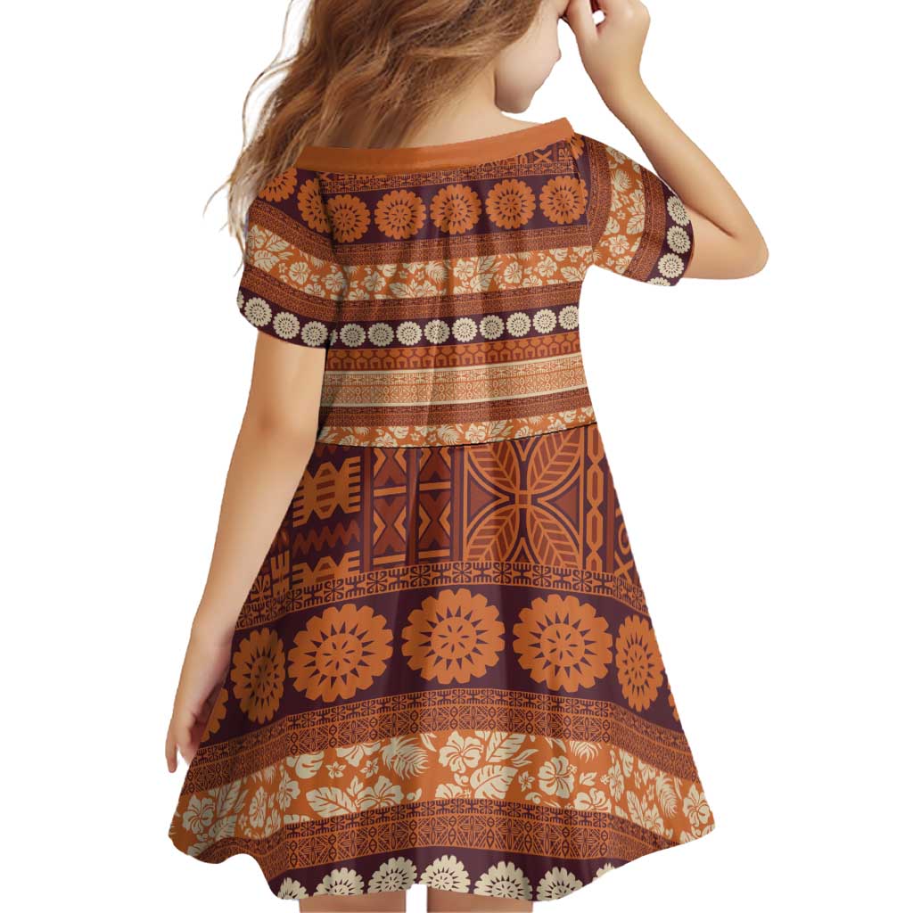 Fiji Marau na Kerisimasi Family Matching Off Shoulder Short Dress and Hawaiian Shirt Gold Tapa Masi Inspired Christmas LT9 - Polynesian Pride