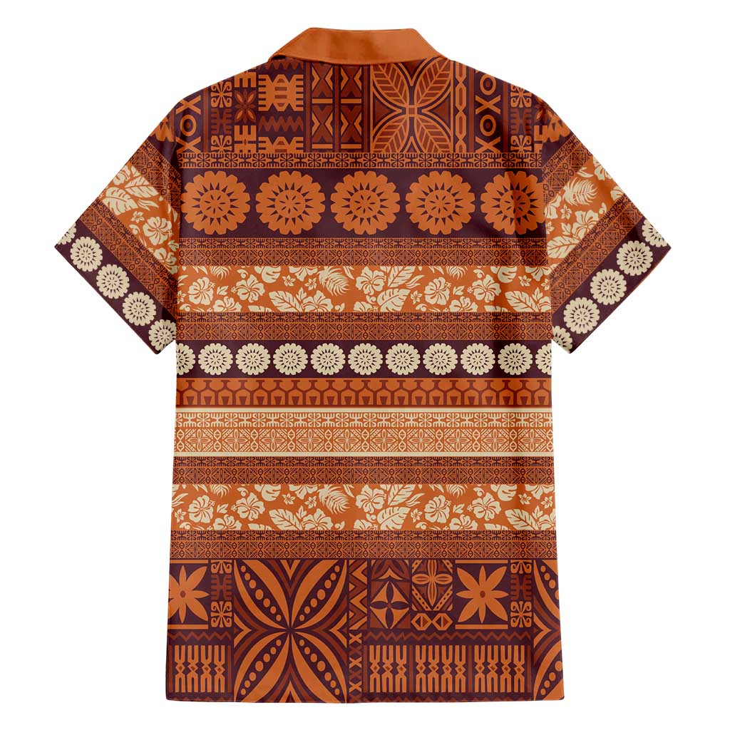 Fiji Marau na Kerisimasi Family Matching Off Shoulder Short Dress and Hawaiian Shirt Gold Tapa Masi Inspired Christmas LT9 - Polynesian Pride