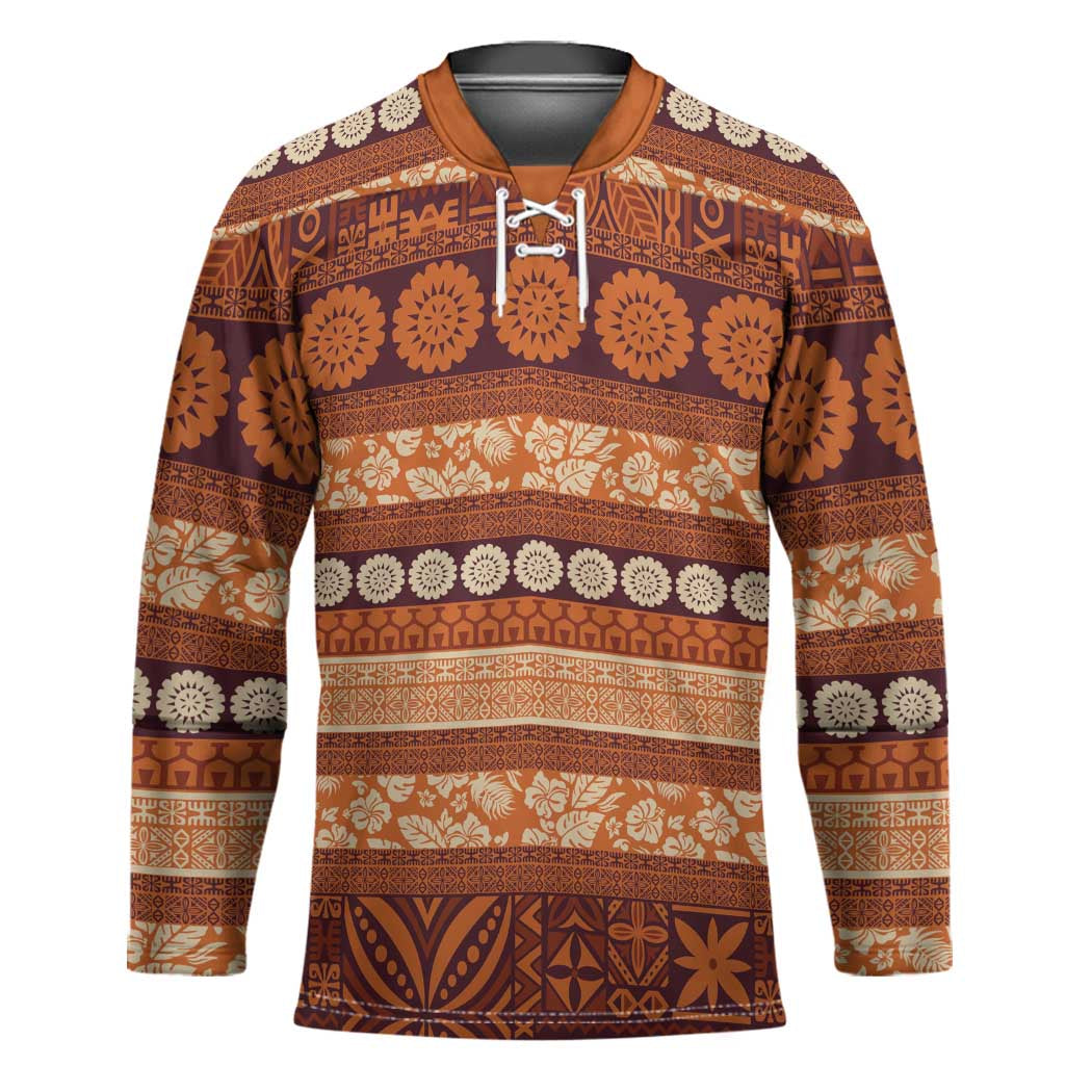 Fiji Marau na Kerisimasi Hockey Jersey Gold Tapa Masi Inspired Christmas - Polynesian Pride