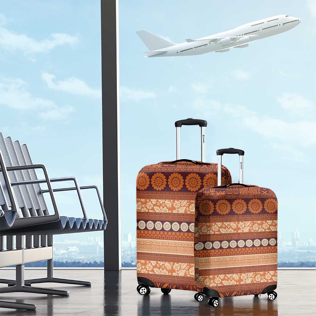 Fiji Marau na Kerisimasi Luggage Cover Gold Tapa Masi Inspired Christmas - Polynesian Pride