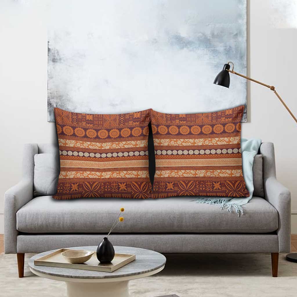 Fiji Marau na Kerisimasi Pillow Cover Gold Tapa Masi Inspired Christmas - Polynesian Pride