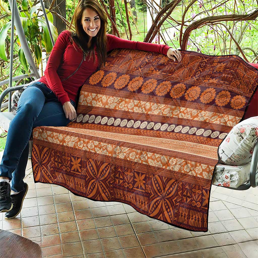 Fiji Marau na Kerisimasi Quilt Gold Tapa Masi Inspired Christmas - Polynesian Pride