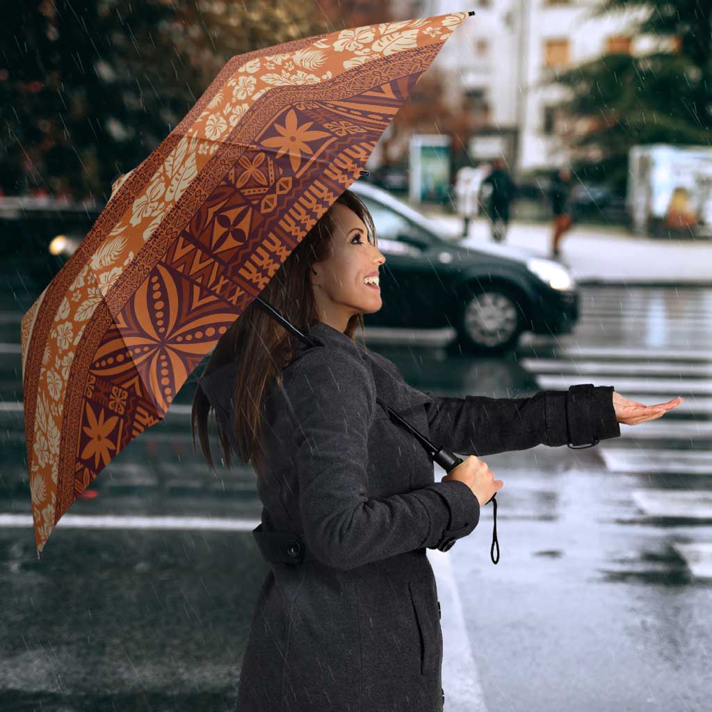 Fiji Marau na Kerisimasi Umbrella Gold Tapa Masi Inspired Christmas - Polynesian Pride