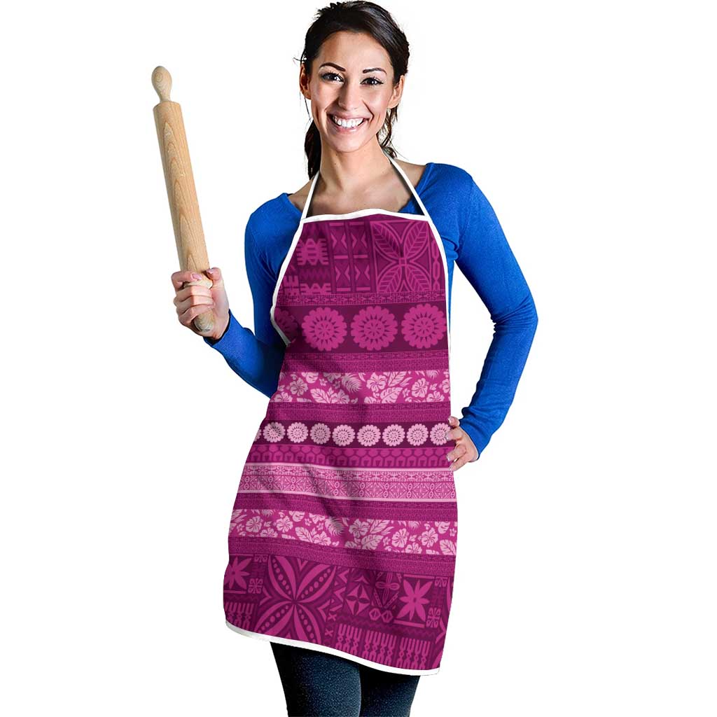 Fiji Marau na Kerisimasi Apron Pink Tapa Masi Inspired Christmas LT9 - Polynesian Pride
