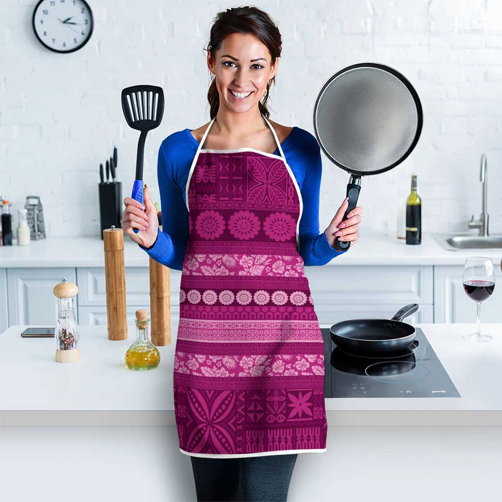Fiji Marau na Kerisimasi Apron Pink Tapa Masi Inspired Christmas LT9 - Polynesian Pride