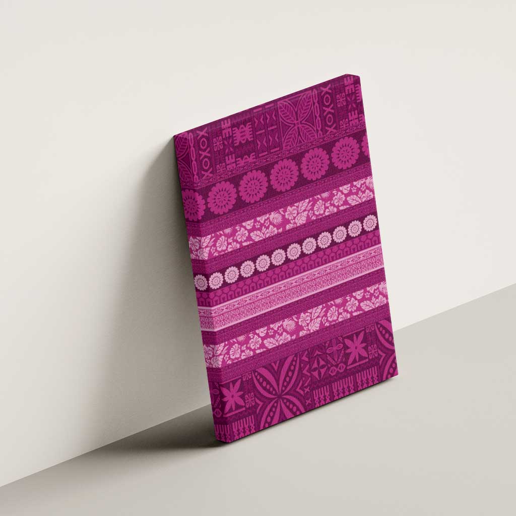 Fiji Marau na Kerisimasi Canvas Wall Art Pink Tapa Masi Inspired Christmas - Polynesian Pride