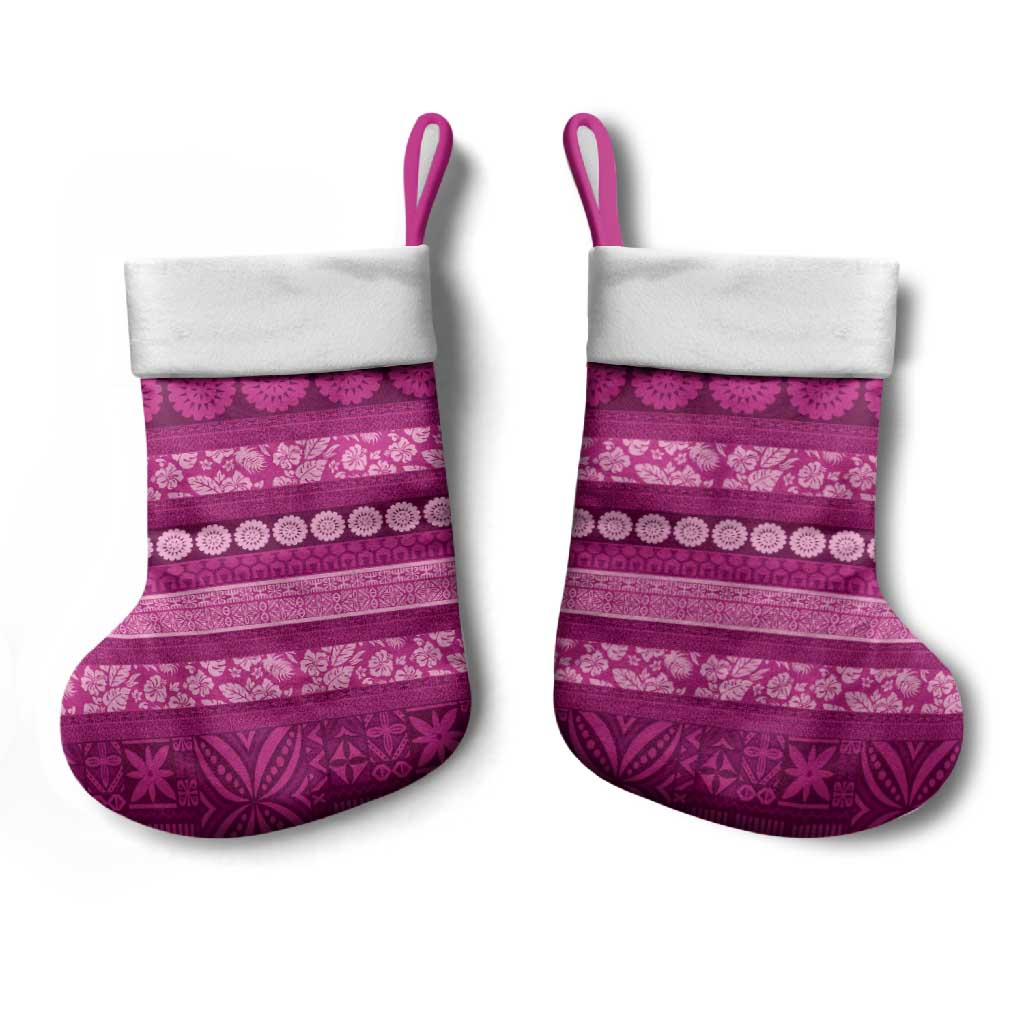 Fiji Marau na Kerisimasi Christmas Stocking Pink Tapa Masi Inspired Christmas - Polynesian Pride