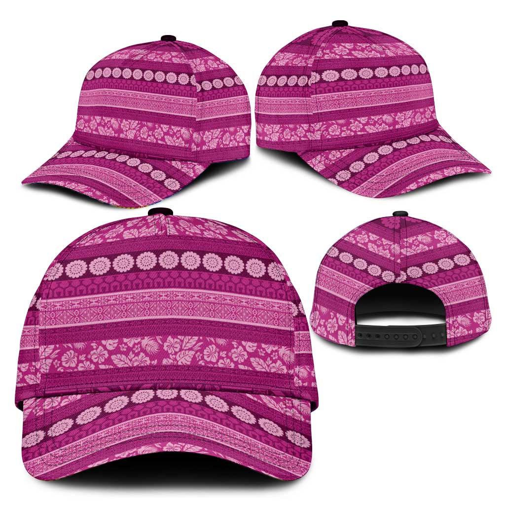 Fiji Marau na Kerisimasi Classic Cap Pink Tapa Masi Inspired Christmas - Polynesian Pride