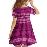Fiji Marau na Kerisimasi Family Matching Tank Maxi Dress and Hawaiian Shirt Pink Tapa Masi Inspired Christmas LT9 - Polynesian Pride