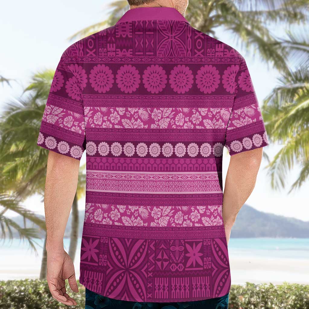 Fiji Marau na Kerisimasi Hawaiian Shirt Pink Tapa Masi Inspired Christmas - Polynesian Pride
