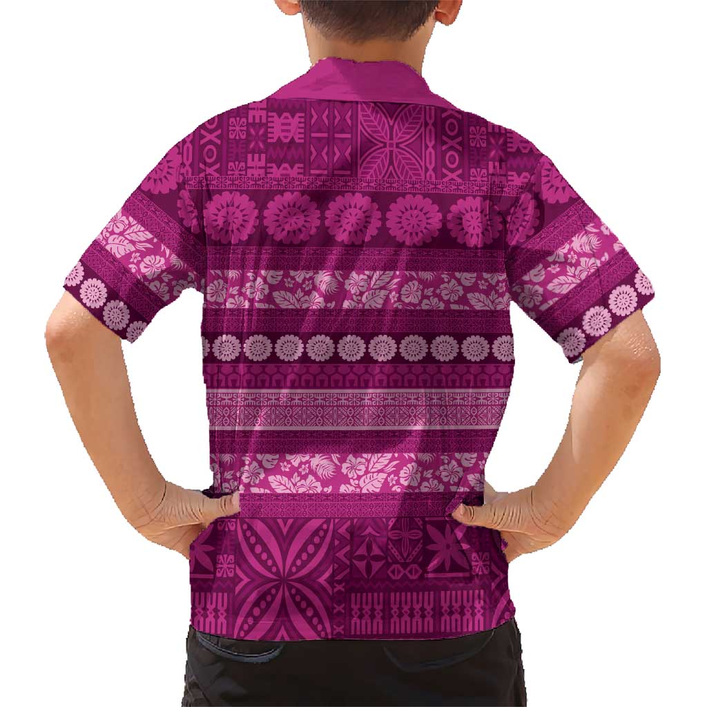 Fiji Marau na Kerisimasi Hawaiian Shirt Pink Tapa Masi Inspired Christmas - Polynesian Pride