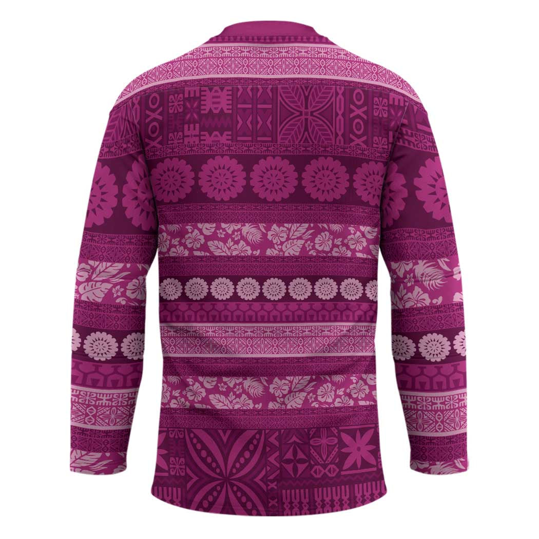 Fiji Marau na Kerisimasi Hockey Jersey Pink Tapa Masi Inspired Christmas - Polynesian Pride