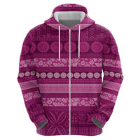 Fiji Marau na Kerisimasi Hoodie Pink Tapa Masi Inspired Christmas - Polynesian Pride