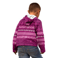 Fiji Marau na Kerisimasi Kid Hoodie Pink Tapa Masi Inspired Christmas - Polynesian Pride