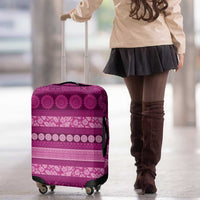 Fiji Marau na Kerisimasi Luggage Cover Pink Tapa Masi Inspired Christmas - Polynesian Pride