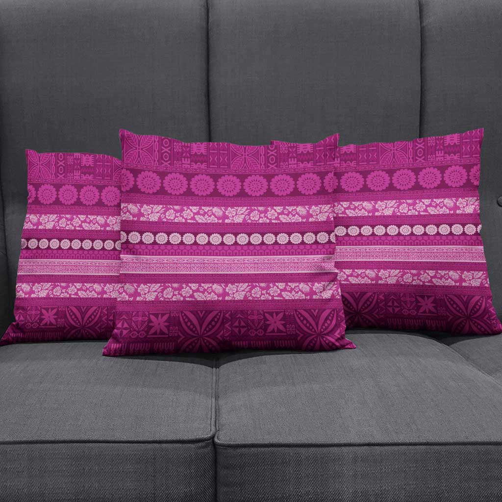 Fiji Marau na Kerisimasi Pillow Cover Pink Tapa Masi Inspired Christmas - Polynesian Pride