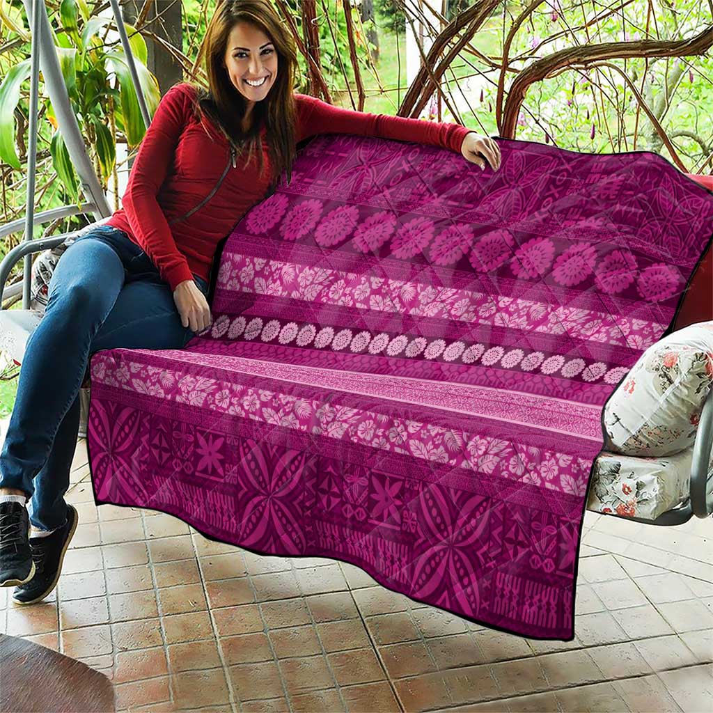 Fiji Marau na Kerisimasi Quilt Pink Tapa Masi Inspired Christmas - Polynesian Pride