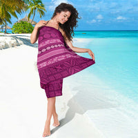Fiji Marau na Kerisimasi Sarong Pink Tapa Masi Inspired Christmas - Polynesian Pride