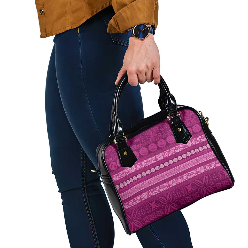 Fiji Marau na Kerisimasi Shoulder Handbag Pink Tapa Masi Inspired Christmas - Polynesian Pride