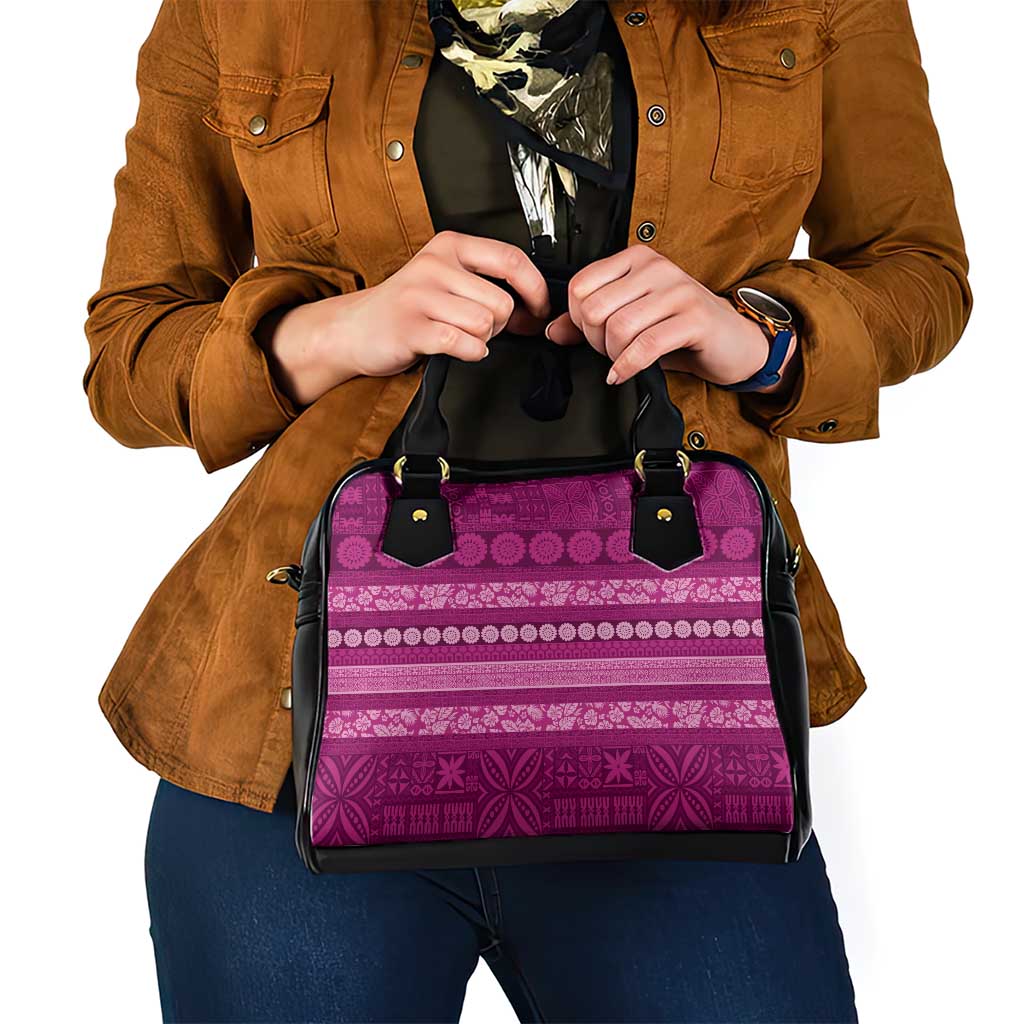 Fiji Marau na Kerisimasi Shoulder Handbag Pink Tapa Masi Inspired Christmas - Polynesian Pride