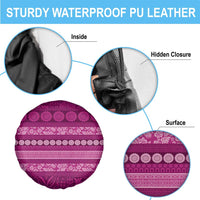 Fiji Marau na Kerisimasi Spare Tire Cover Pink Tapa Masi Inspired Christmas - Polynesian Pride