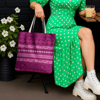 Fiji Marau na Kerisimasi Tote Bag Pink Tapa Masi Inspired Christmas - Polynesian Pride