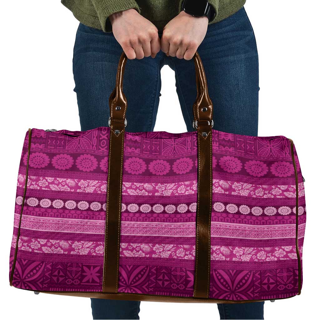 Fiji Marau na Kerisimasi Travel Bag Pink Tapa Masi Inspired Christmas - Polynesian Pride