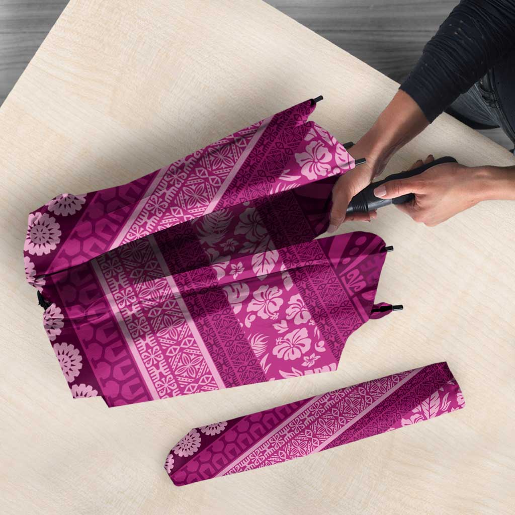 Fiji Marau na Kerisimasi Umbrella Pink Tapa Masi Inspired Christmas LT9 - Polynesian Pride