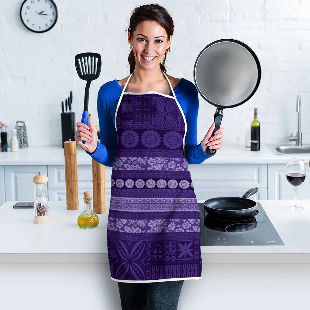 Fiji Marau na Kerisimasi Apron Purple Tapa Masi Inspired Christmas - Polynesian Pride