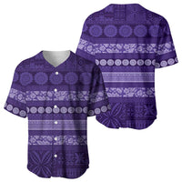 Fiji Marau na Kerisimasi Baseball Jersey Purple Tapa Masi Inspired Christmas - Polynesian Pride