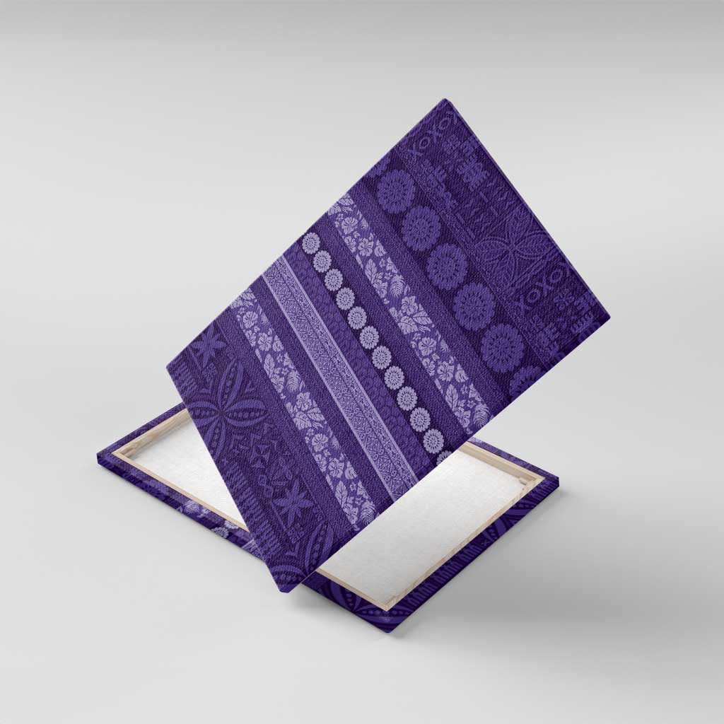 Fiji Marau na Kerisimasi Canvas Wall Art Purple Tapa Masi Inspired Christmas - Polynesian Pride