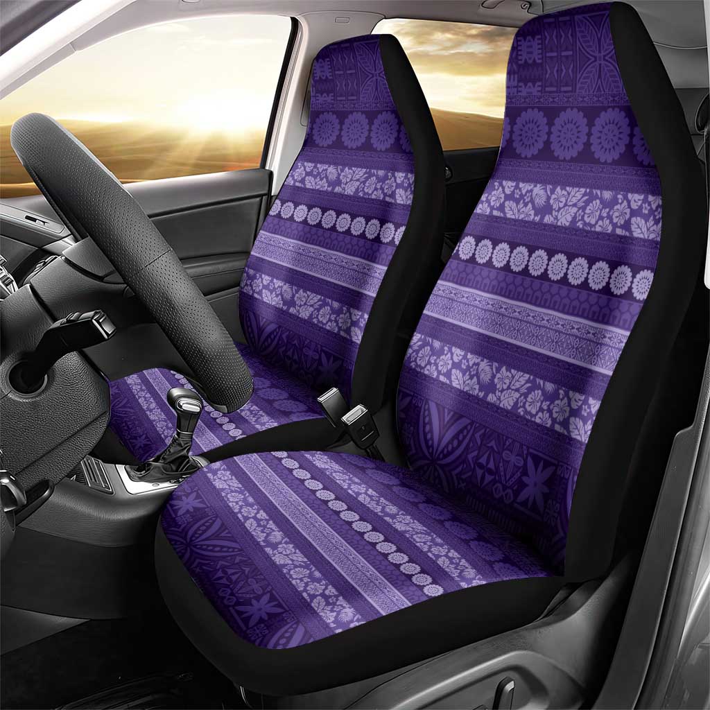 Fiji Marau na Kerisimasi Car Seat Cover Purple Tapa Masi Inspired Christmas - Polynesian Pride