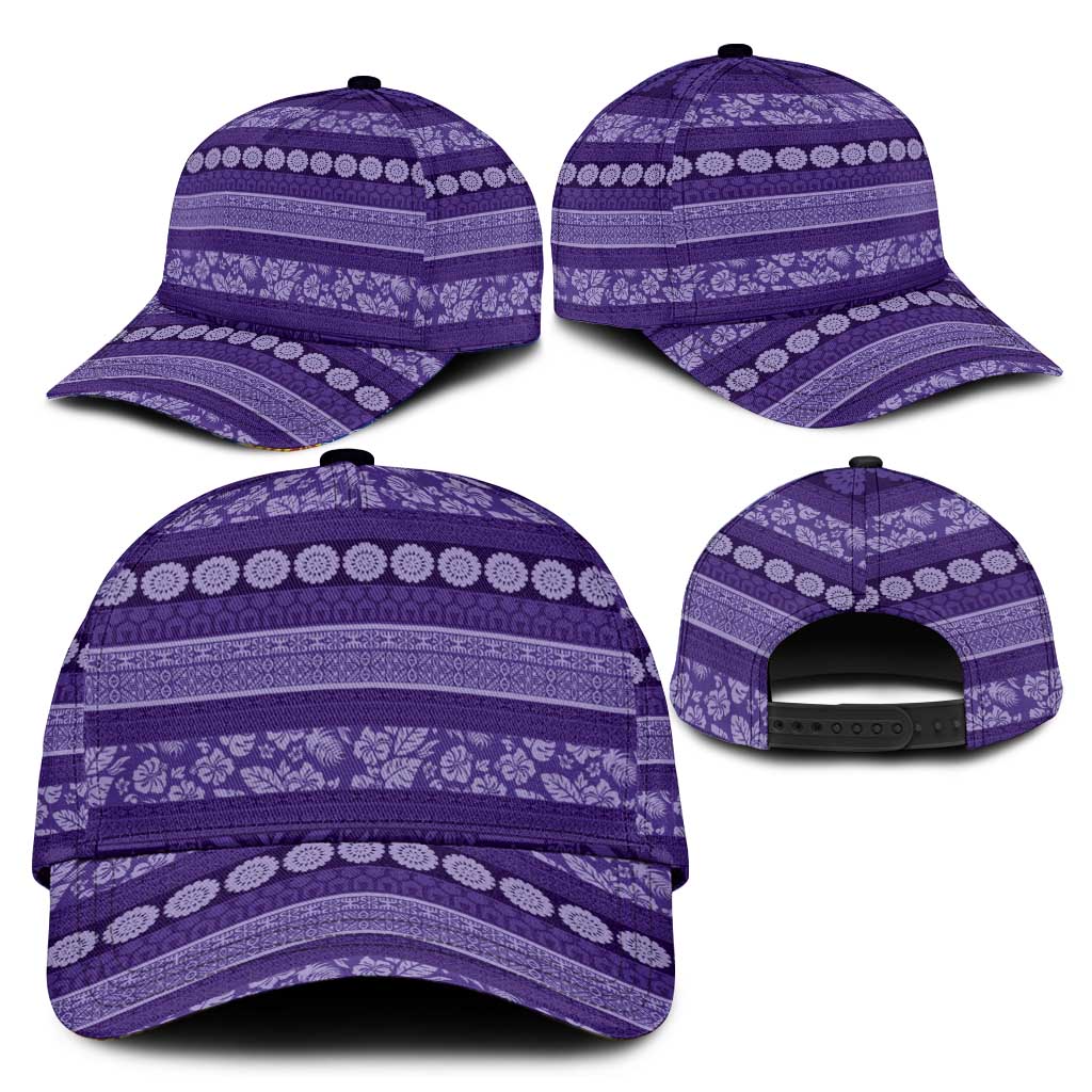 Fiji Marau na Kerisimasi Classic Cap Purple Tapa Masi Inspired Christmas LT9 - Polynesian Pride
