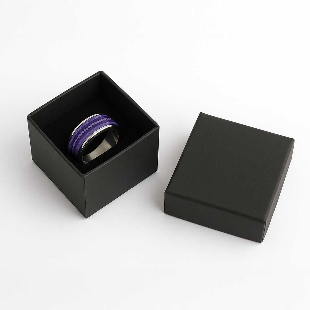 Fiji Marau na Kerisimasi Classic Ring Purple Tapa Masi Inspired Christmas - Polynesian Pride