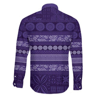 Fiji Marau na Kerisimasi Family Matching Off Shoulder Short Dress and Hawaiian Shirt Purple Tapa Masi Inspired Christmas LT9 - Polynesian Pride