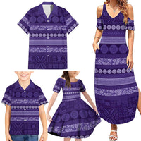 Fiji Marau na Kerisimasi Family Matching Summer Maxi Dress and Hawaiian Shirt Purple Tapa Masi Inspired Christmas LT9 - Polynesian Pride