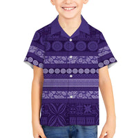 Fiji Marau na Kerisimasi Hawaiian Shirt Purple Tapa Masi Inspired Christmas - Polynesian Pride