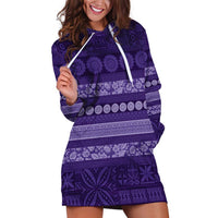 Fiji Marau na Kerisimasi Hoodie Dress Purple Tapa Masi Inspired Christmas LT9 Purple - Polynesian Pride