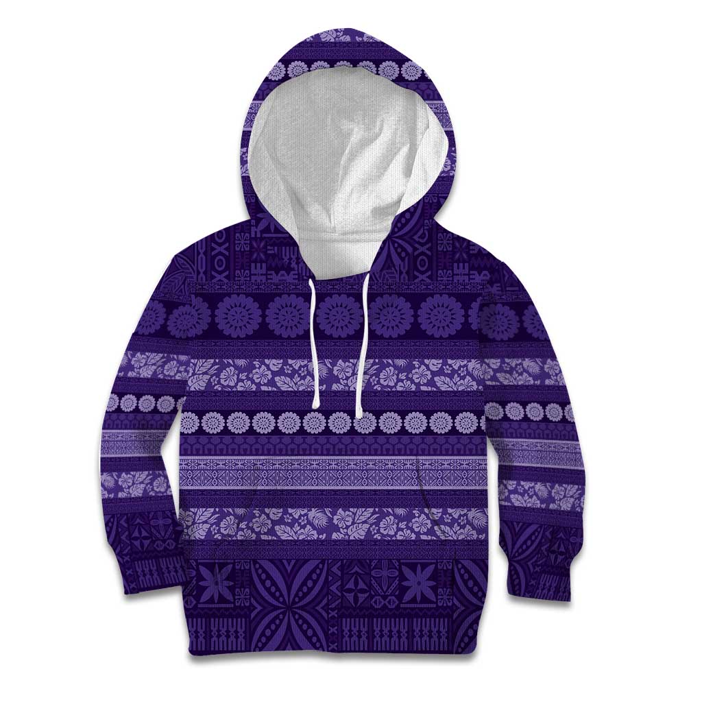 Fiji Marau na Kerisimasi Kid Hoodie Purple Tapa Masi Inspired Christmas LT9 Hoodie Purple - Polynesian Pride