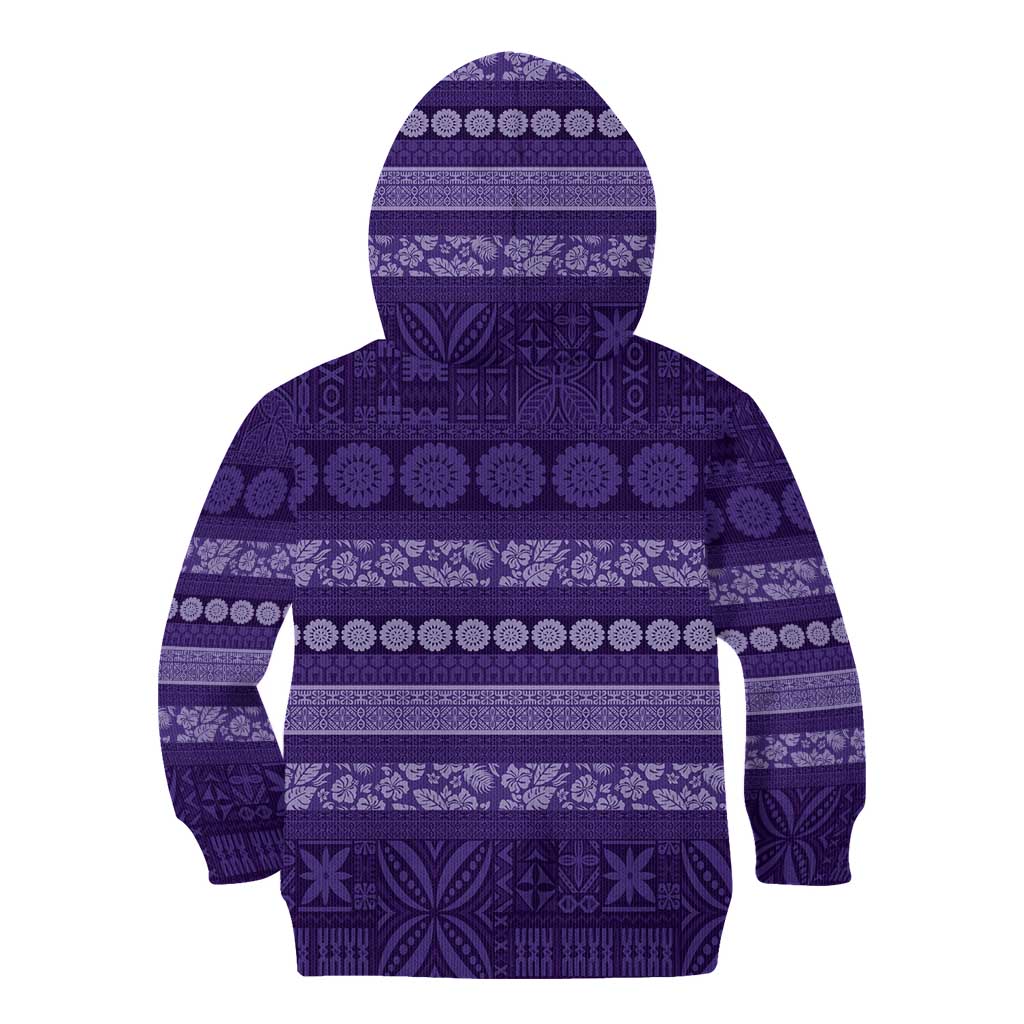 Fiji Marau na Kerisimasi Kid Hoodie Purple Tapa Masi Inspired Christmas LT9 - Polynesian Pride