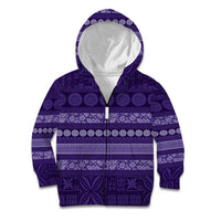 Fiji Marau na Kerisimasi Kid Hoodie Purple Tapa Masi Inspired Christmas LT9 Zip Hoodie Purple - Polynesian Pride
