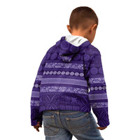 Fiji Marau na Kerisimasi Kid Hoodie Purple Tapa Masi Inspired Christmas LT9 - Polynesian Pride