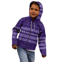Fiji Marau na Kerisimasi Kid Hoodie Purple Tapa Masi Inspired Christmas LT9 - Polynesian Pride
